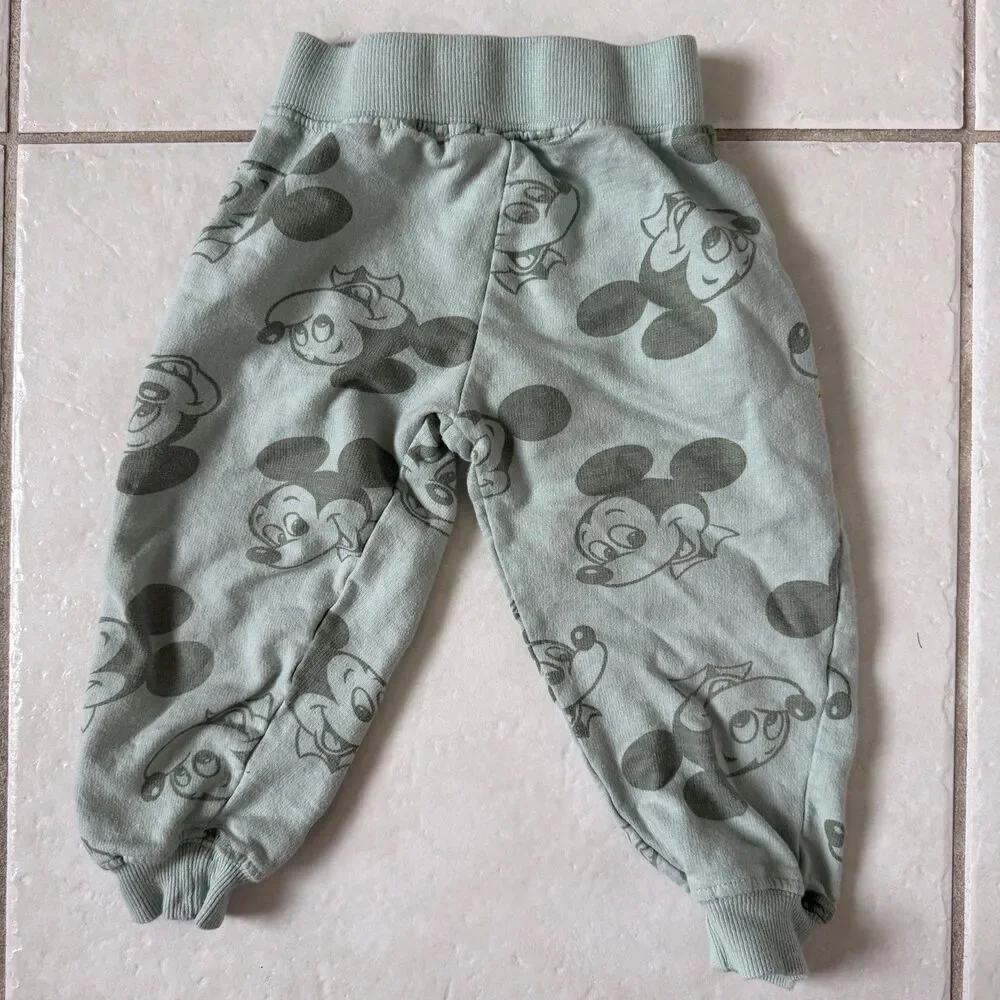 Disney Junior Mickey Mouse Matching Set Sage Green Long Sleeve Shirt Pants 2T